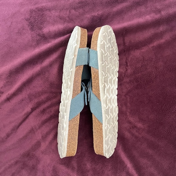 BioStep Comfort Blue Suede Leather Adjustable Strap Cork Sandals Size 9 - Picture 5 of 5